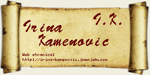 Irina Kamenović vizit kartica